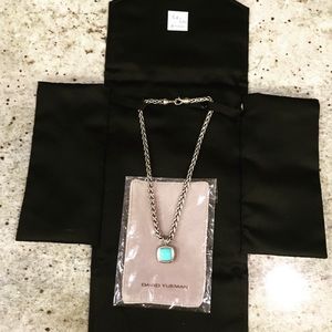 NEW David Yurman necklace w Turquoise Pendant